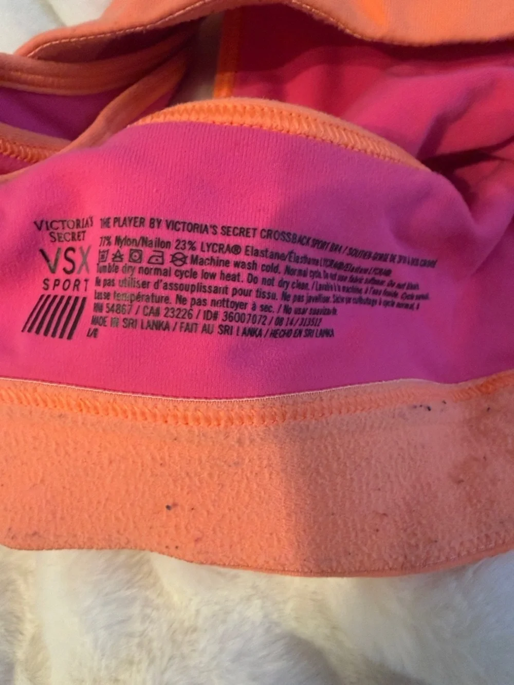 VSX Orange Sports Bra with Pink Accents A2